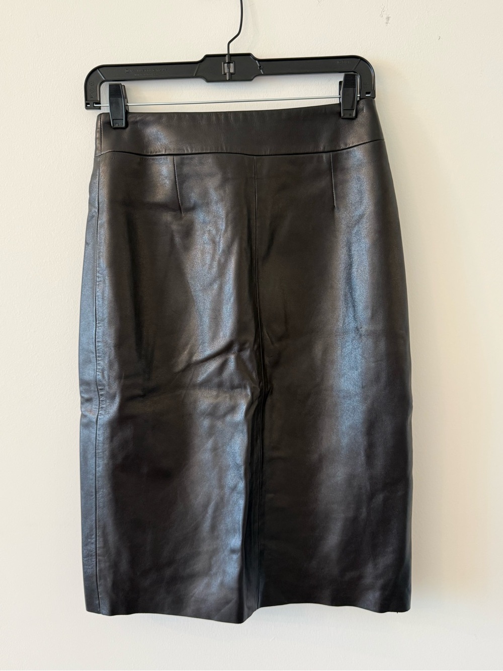 Sandro Black Faux Leather Pencil Skirt